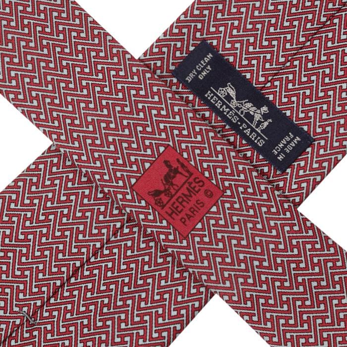 Hermes Men's Silk Tie Geometric Pattern 605735 | Necktie Cravate
