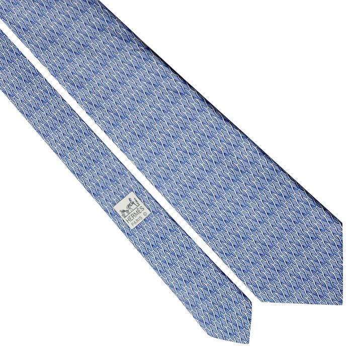 Hermes Men's Silk Tie H Geometric Pattern 5173 | Necktie Cravate