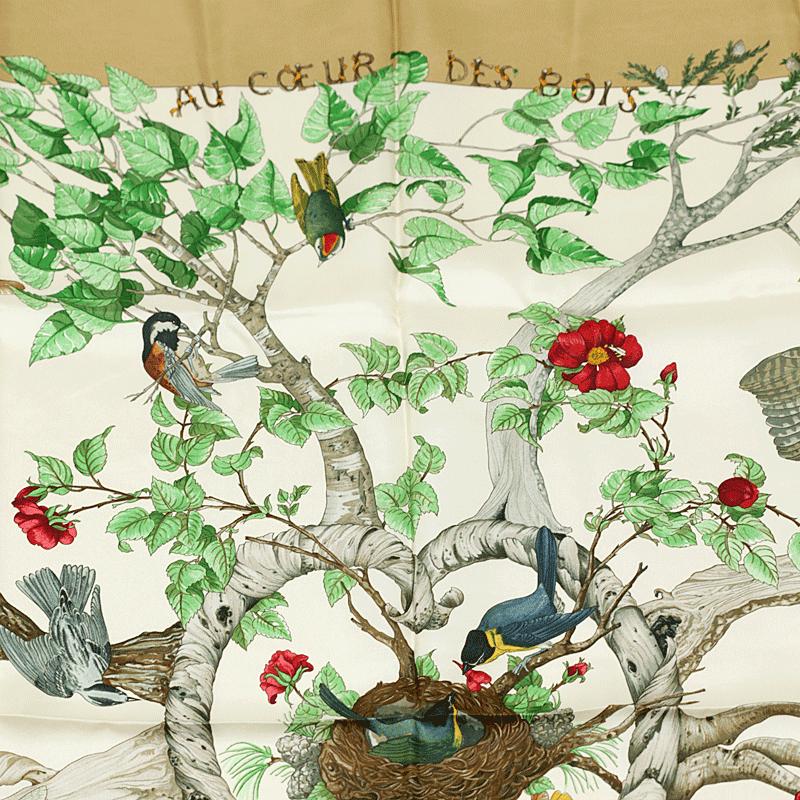 Hermes Scarf "Au Coeur des Bois" by Zoe Pauwels 90cm Silk