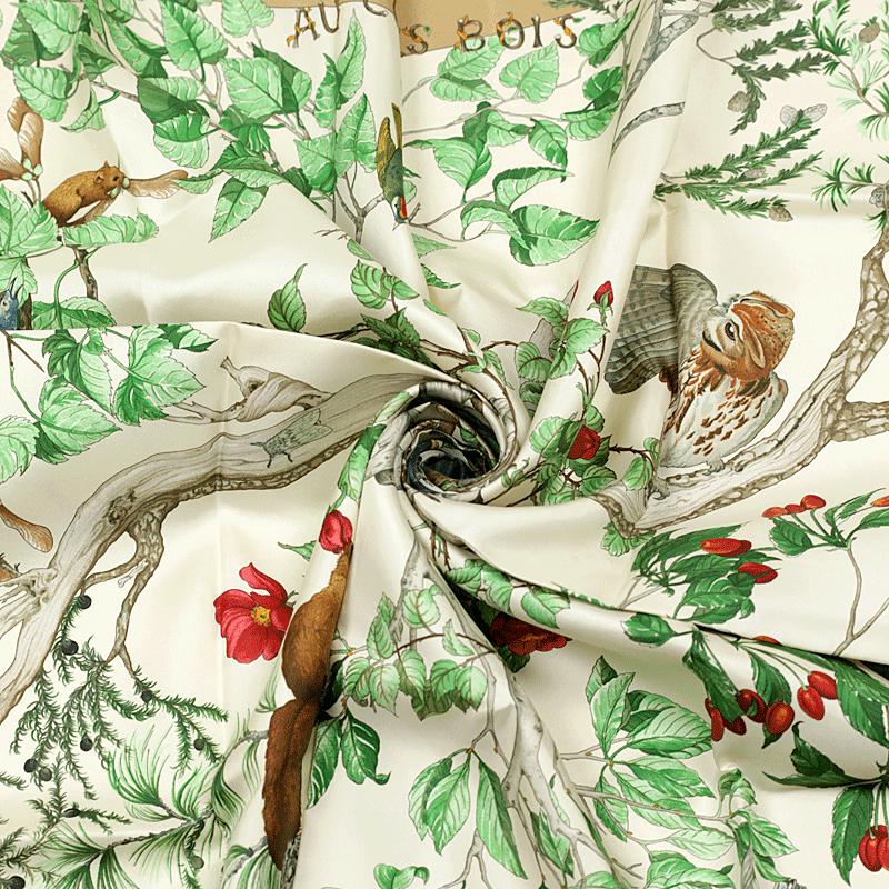 Hermes Scarf "Au Coeur des Bois" by Zoe Pauwels 90cm Silk