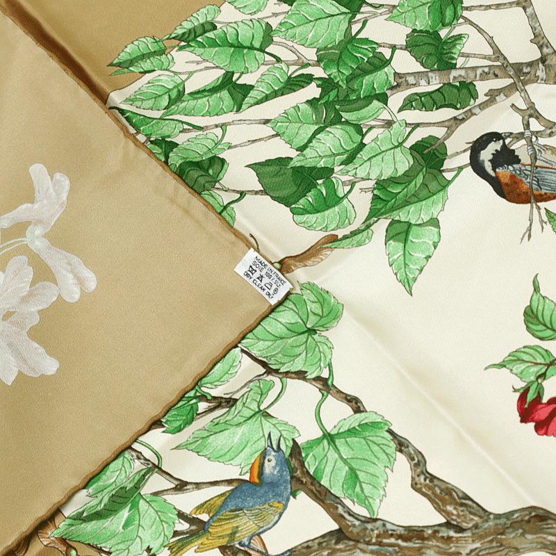 Hermes Scarf "Au Coeur des Bois" by Zoe Pauwels 90cm Silk