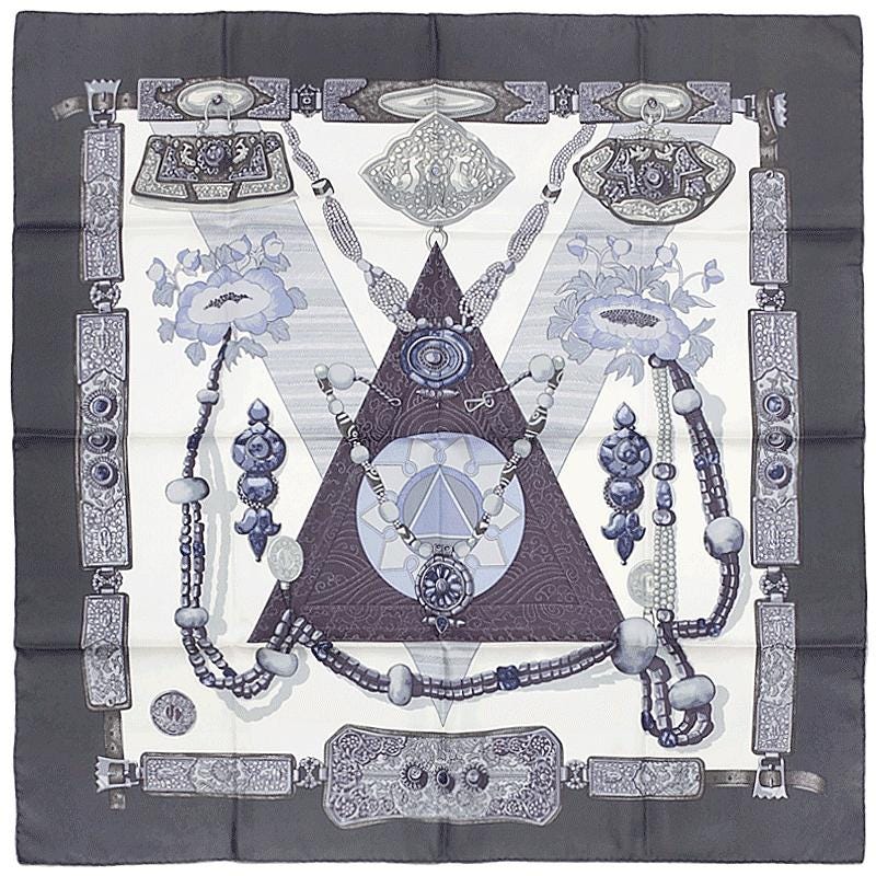 Hermes Scarf "Tibet" by Caty Latham 90cm Silk