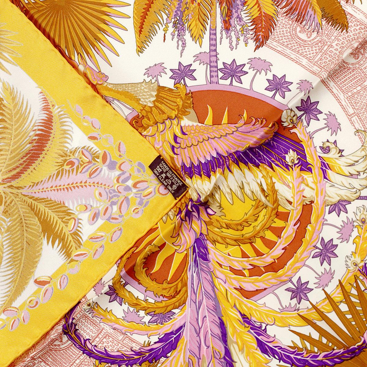 Hermes Scarf 45cm "Mythiques Phoenix" by Laurence Bourthoumieux Silk Gavroche