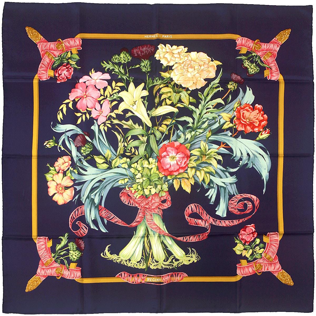 Hermes Scarf "Regina" by Leila Menchari 90cm Silk