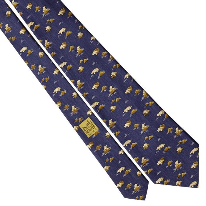 Hermes Men's Silk Tie Whimsical Moles Pattern 7794 | Necktie Cravate