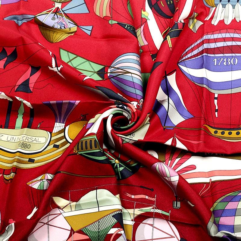 Hermes Scarf "Les Folies du Ciel" by Loic Dubigeon 90cm Silk | Carre Foulard