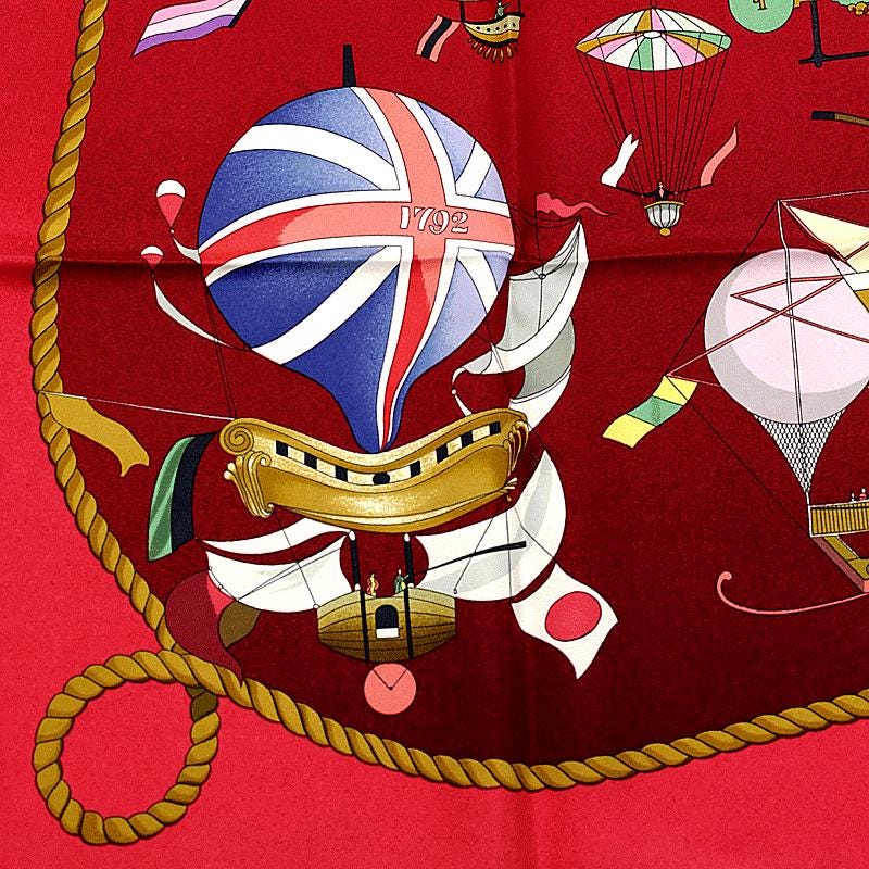 Hermes Scarf "Les Folies du Ciel" by Loic Dubigeon 90cm Silk | Carre Foulard