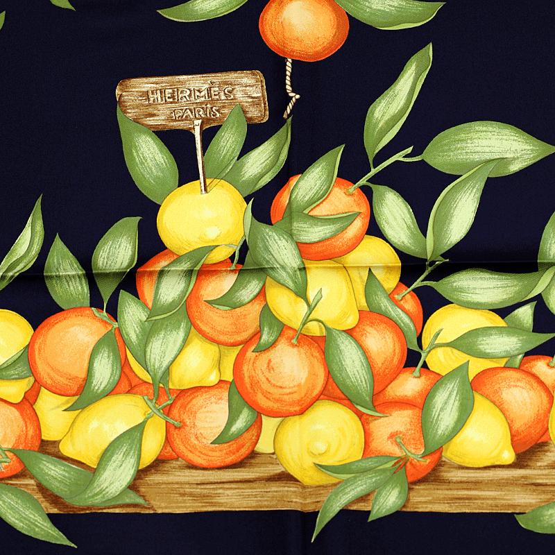 Hermes Scarf "Oranges et Citrons" by Madame la Torre 90cm Silk