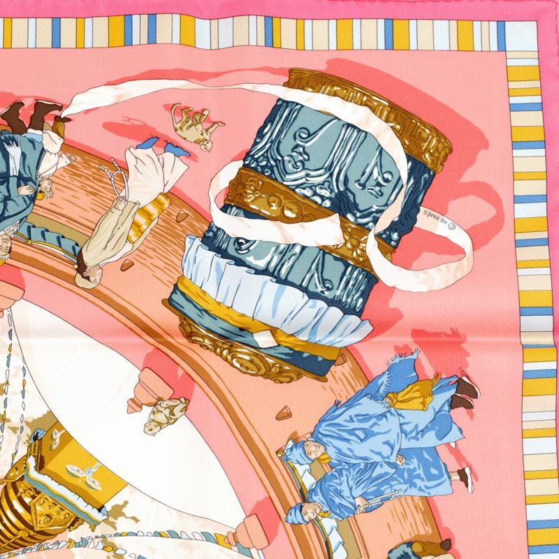 Hermes Scarf "Prieres au Vent" by Dimitri Rybaltchenko 90cm Silk