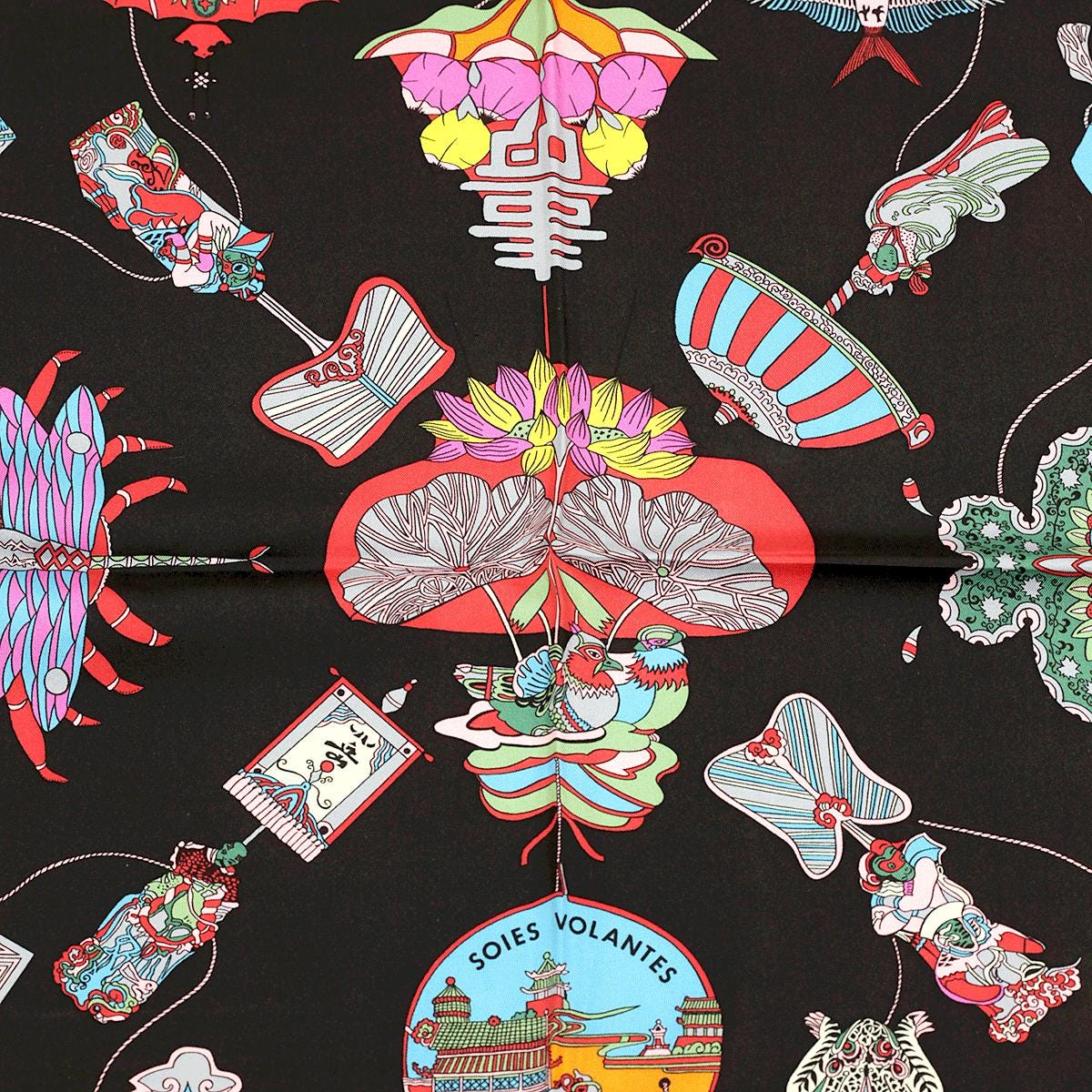 Hermes Scarf "Soies Volantes" by Loic Dubigeon 90cm Silk