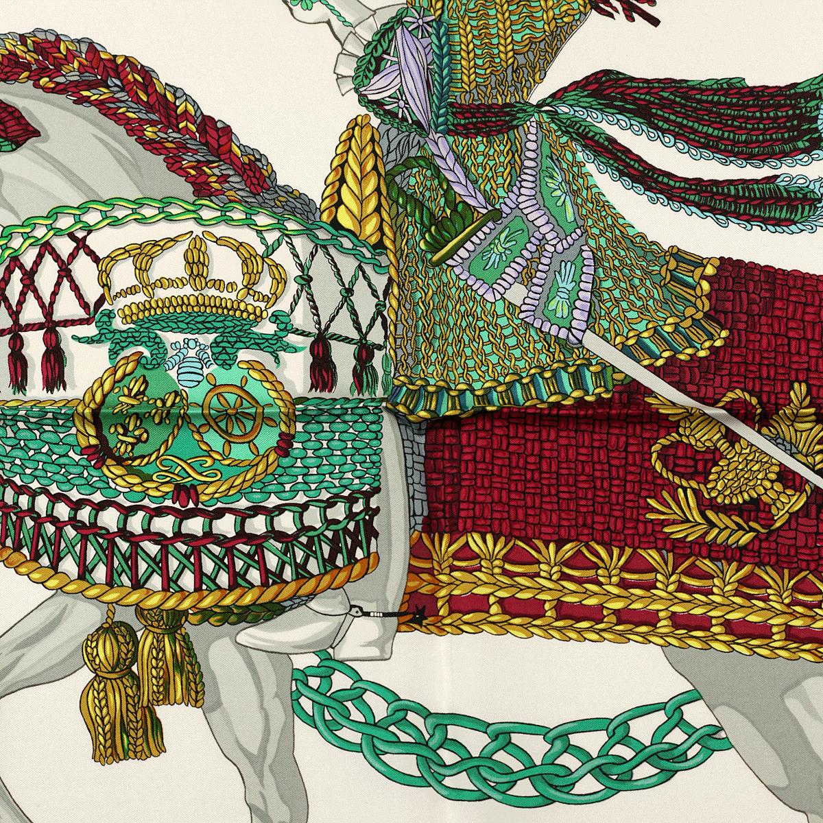 Hermes Scarf "La Timbalier" by Francoise Heron 90cm Silk | Carre Foulard