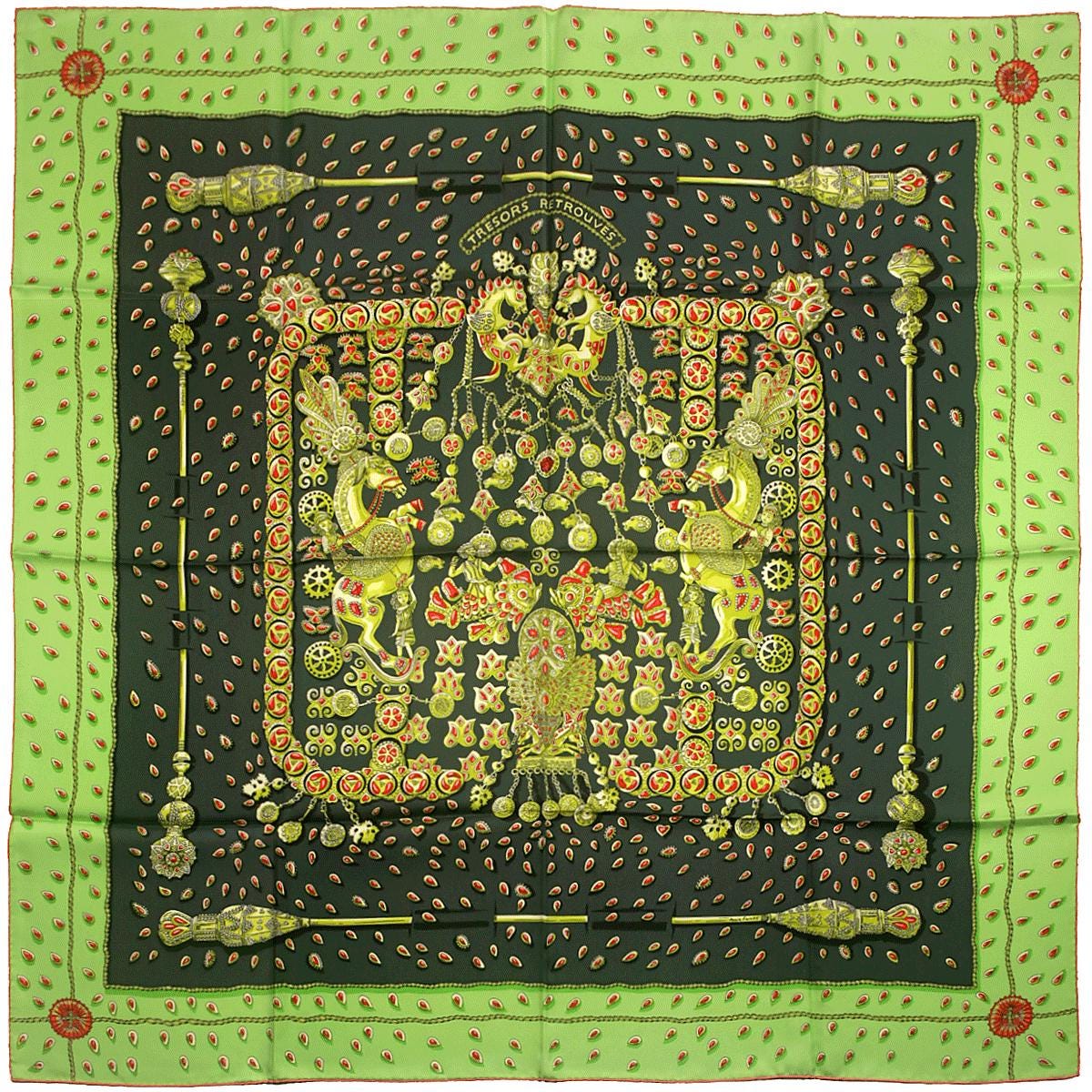 Hermes Scarf "Tresors Retrouves" by Annie Faivre 90cm Silk | Carre Foulard