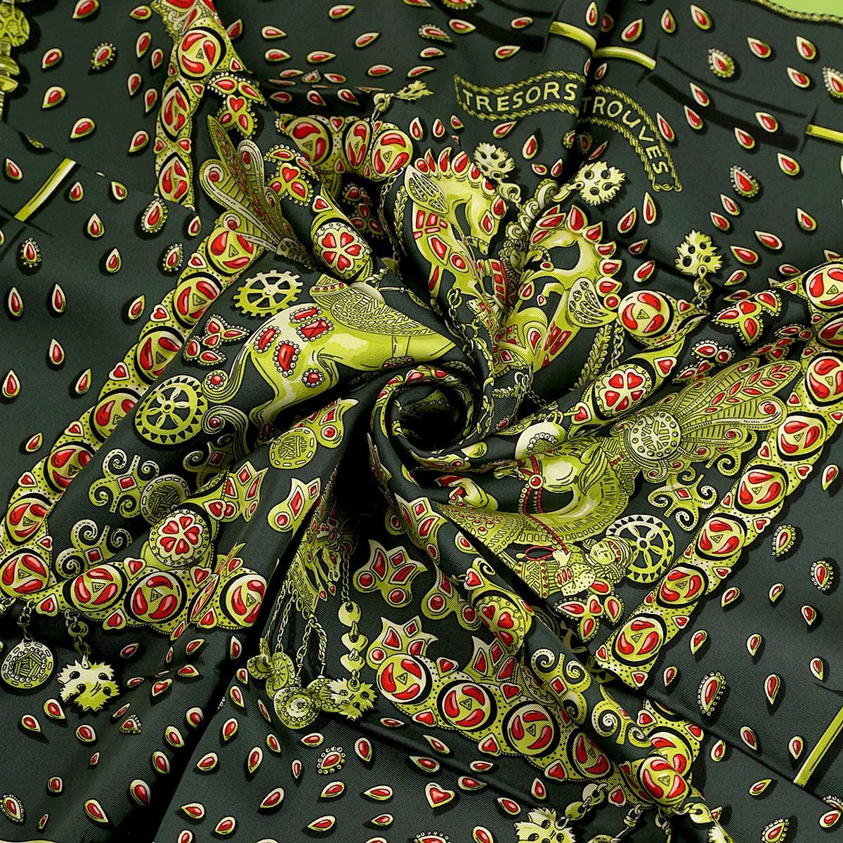 Hermes Scarf "Tresors Retrouves" by Annie Faivre 90cm Silk