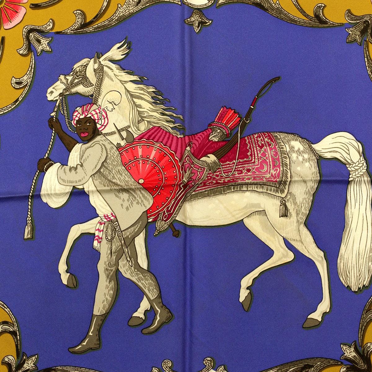 Hermes Scarf "Cheval Turc" by Christiane Vauzelles Vintage 90cm Silk | Carre Foulard