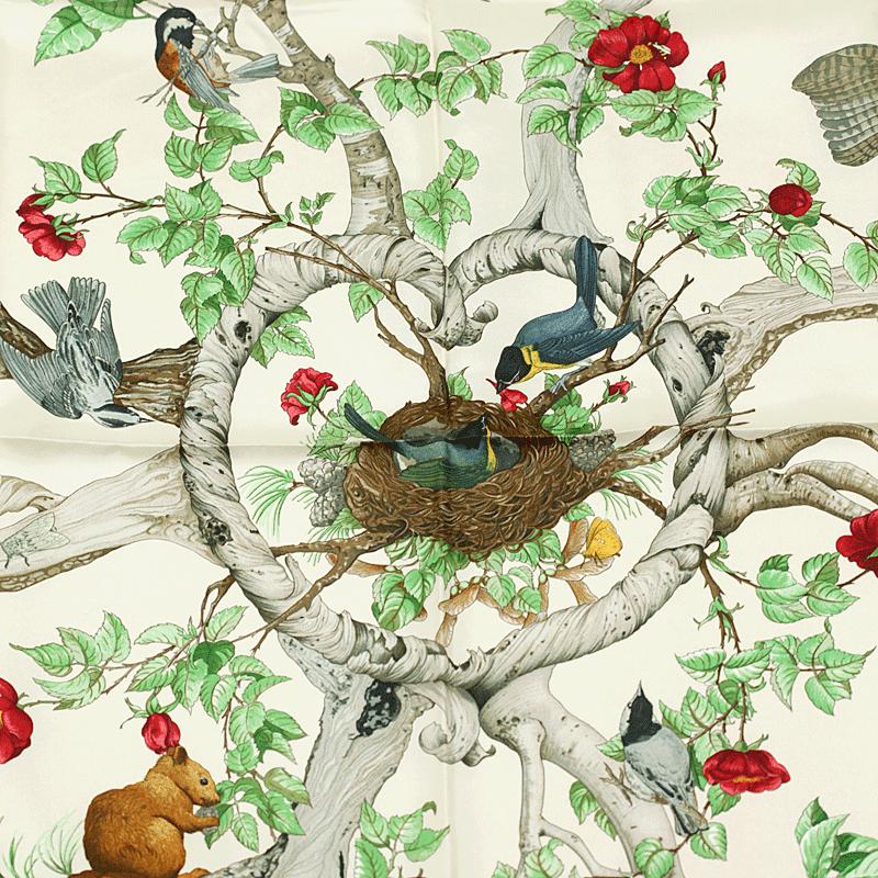 Hermes Scarf "Au Coeur des Bois" by Zoe Pauwels 90cm Silk