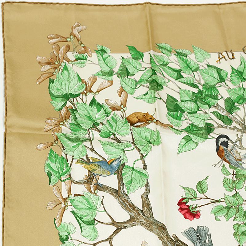 Hermes Scarf "Au Coeur des Bois" by Zoe Pauwels 90cm Silk
