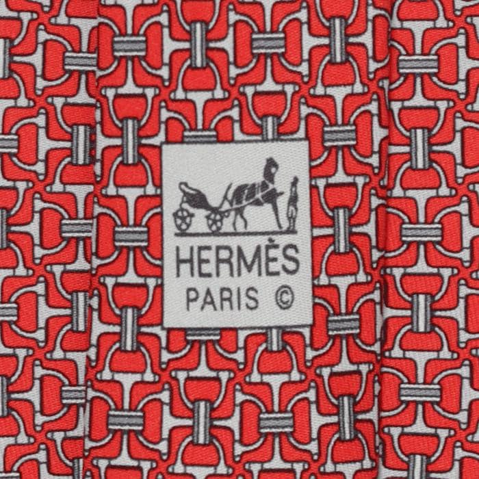 Hermes Men's Silk Tie Equestrian Stirrups Pattern 5560 | Necktie Cravate