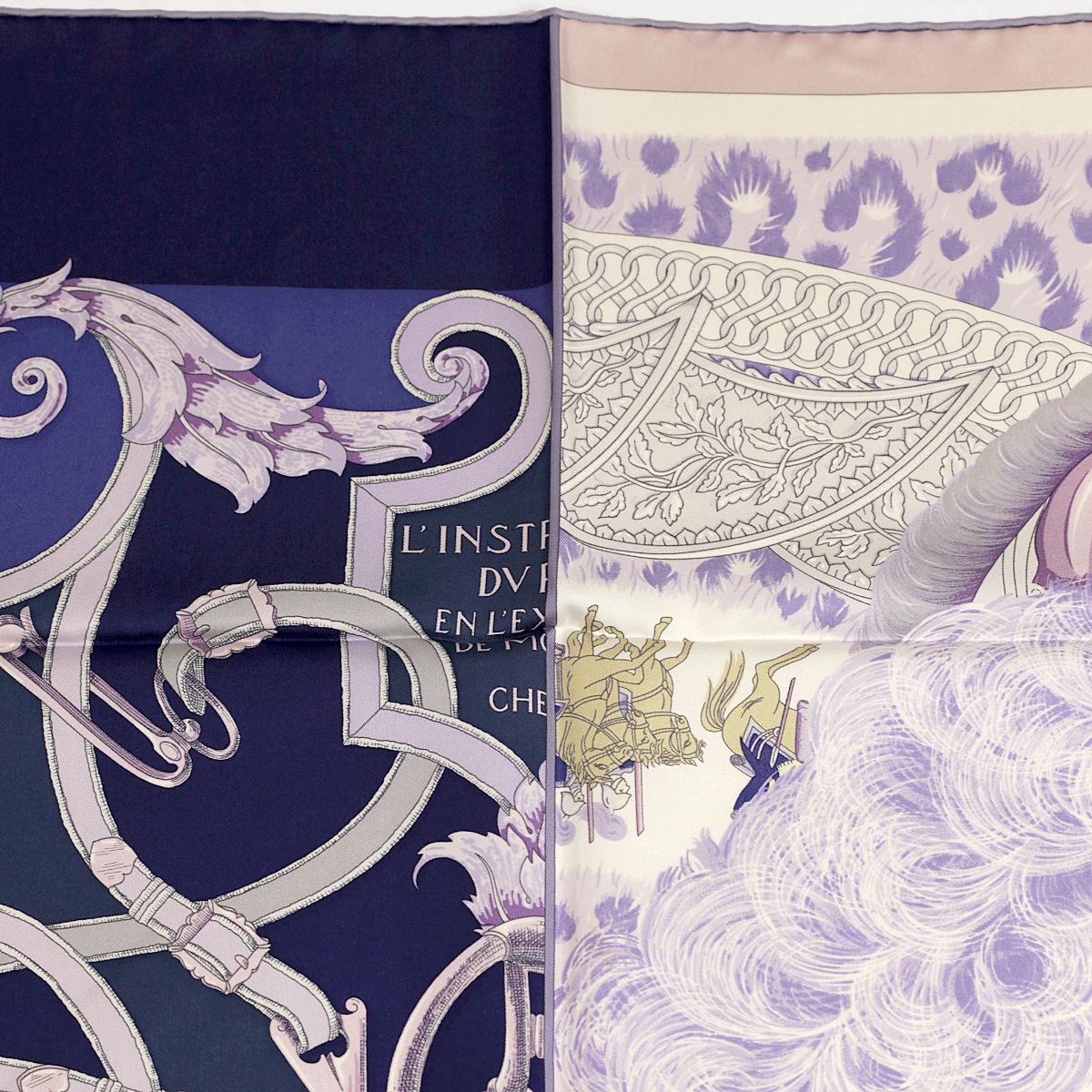 Hermes Scarf "Plumets du Roy" by Henri d'Origny and Julia Abadie 90cm Silk | Carre Foulard