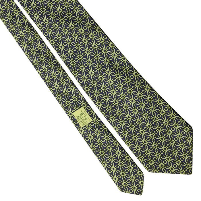 Hermes Men's Silk Tie Geometric Pattern 5032 | Necktie Cravate