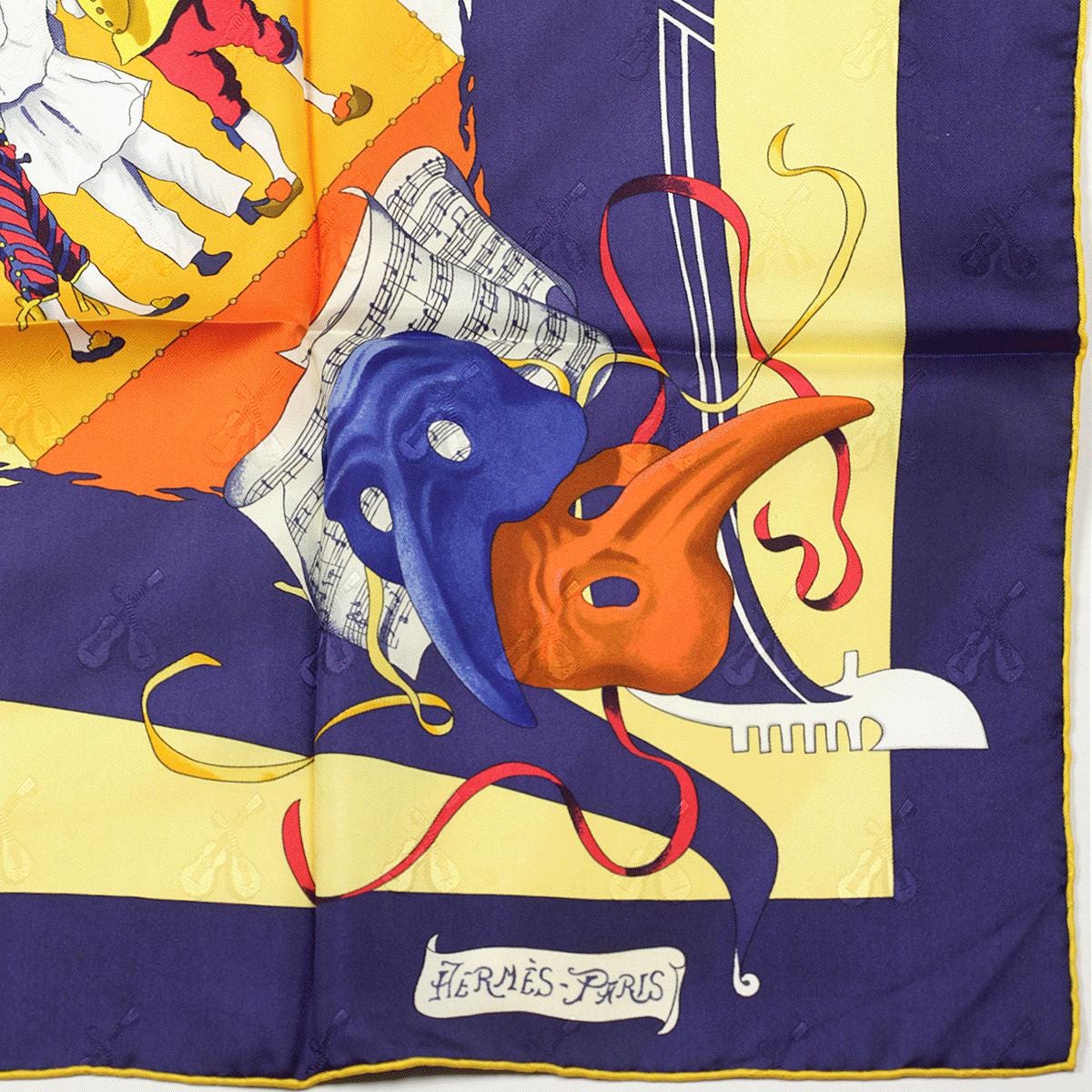 Hermes Scarf Jacquard "Le Carnaval de Venise" by Hubert de Watrigant 90cm Silk | Carre Foulard