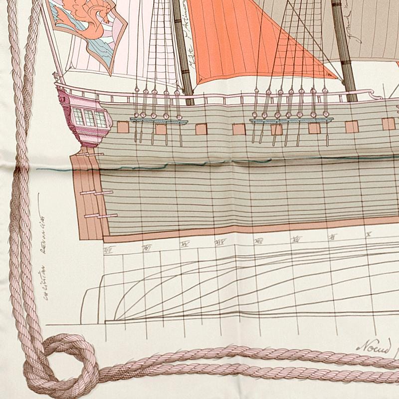 Hermes Scarf "Cheval de Mer" by Christian Renonciat 90cm Silk