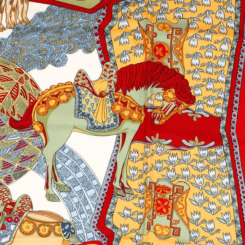 Hermes Scarf "Art des Steppes" by Annie Faivre 90cm Silk