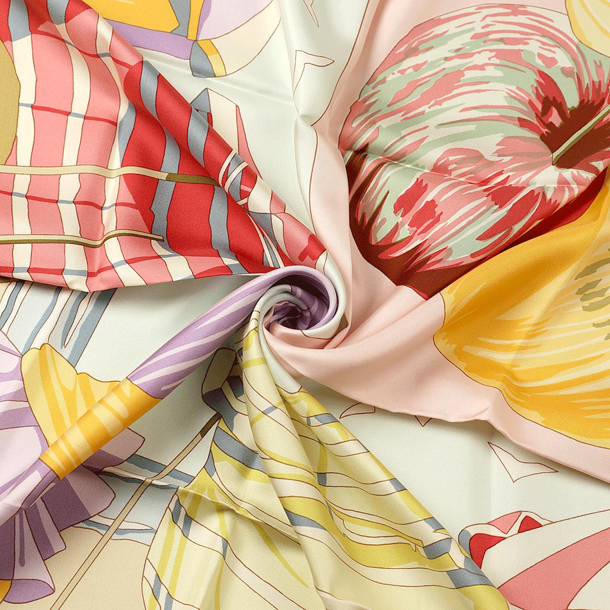 Hermes Scarf "Charmes des Plages Normandes II" by Loic Dubigeon 90cm Silk | Carre Foulard