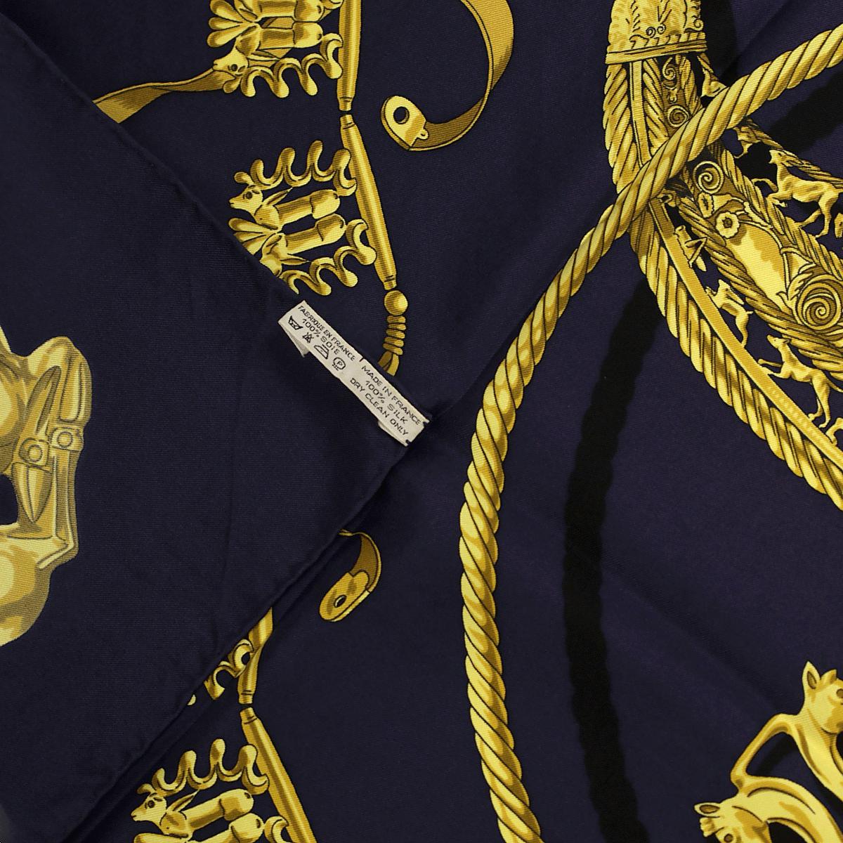 Hermes Scarf "Cavaliers d'Or" by Vladimir Rybaltchenko Vintage 90cm Silk