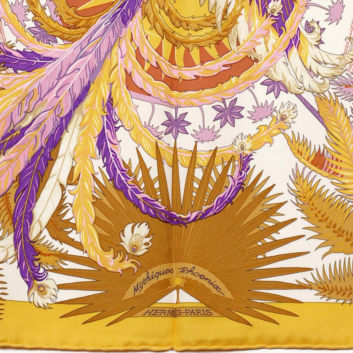 Hermes Scarf 45cm "Mythiques Phoenix" by Laurence Bourthoumieux Silk Gavroche