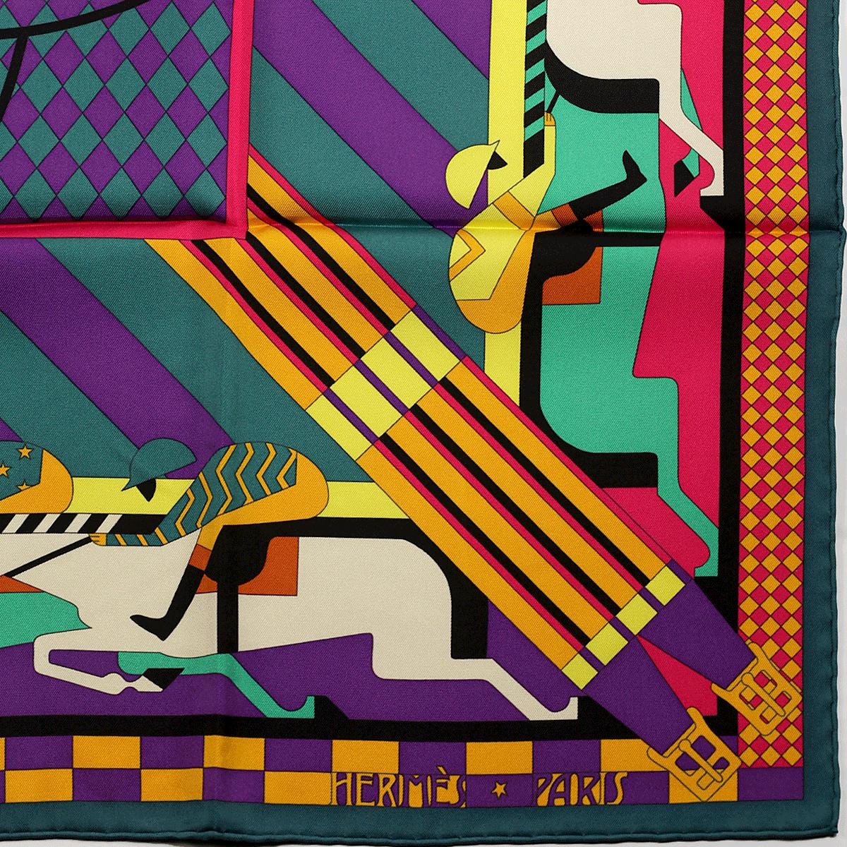 Hermes Scarf "Steeplechase" by Virginie Jamin 90cm Silk