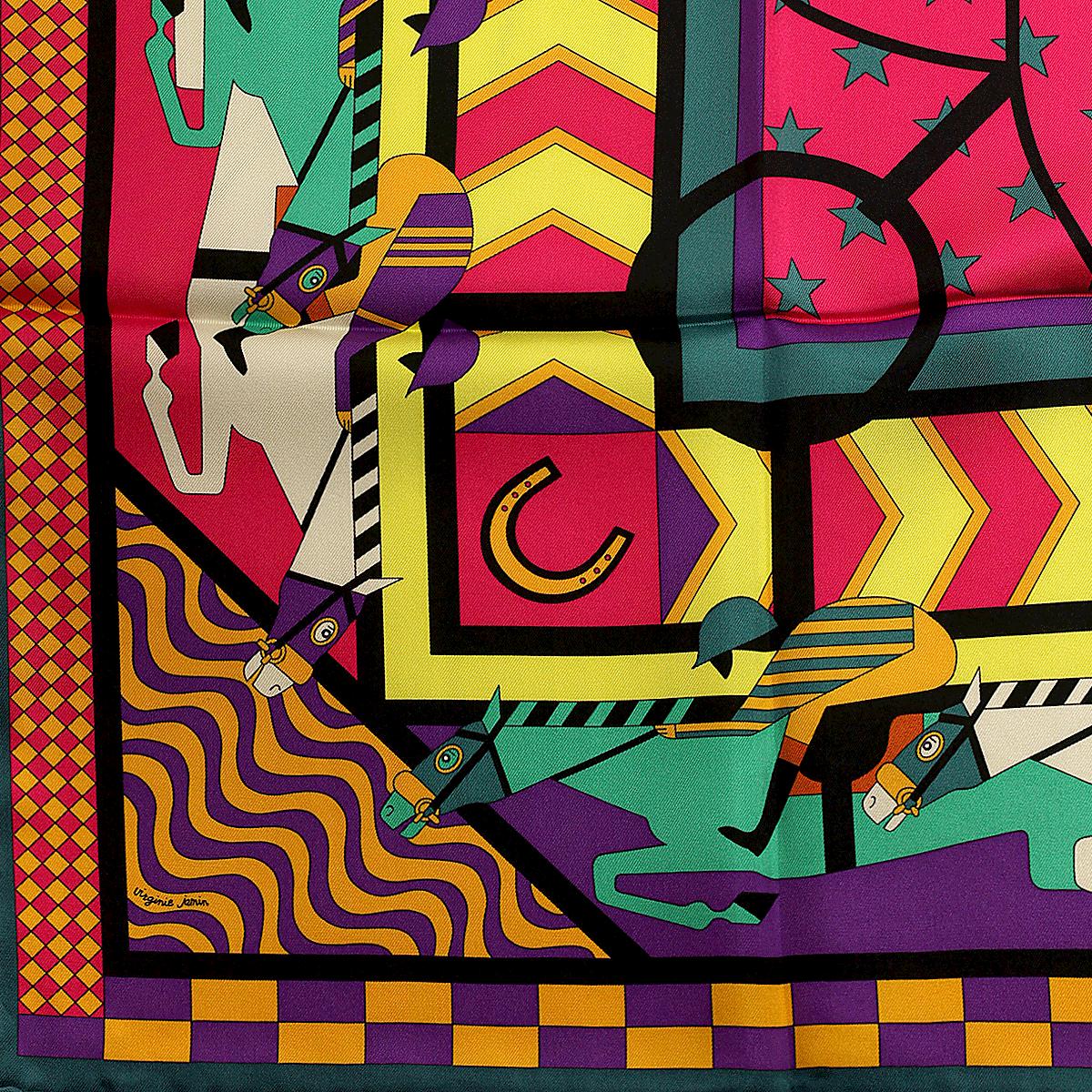Hermes Scarf "Steeplechase" by Virginie Jamin 90cm Silk