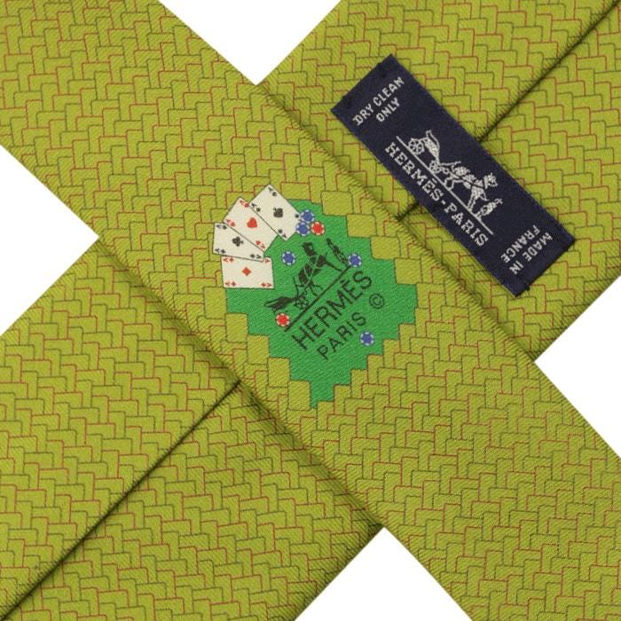 Hermes Men's Silk Tie Playing Cards Pattern 645731 | Necktie Cravate