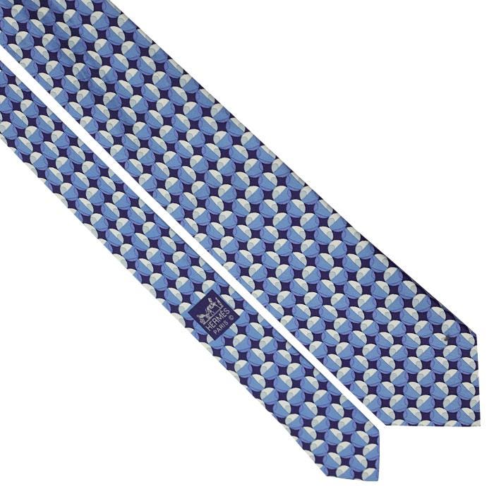 Hermes Men's Silk Tie Twillpop Geometric Pattern 5376