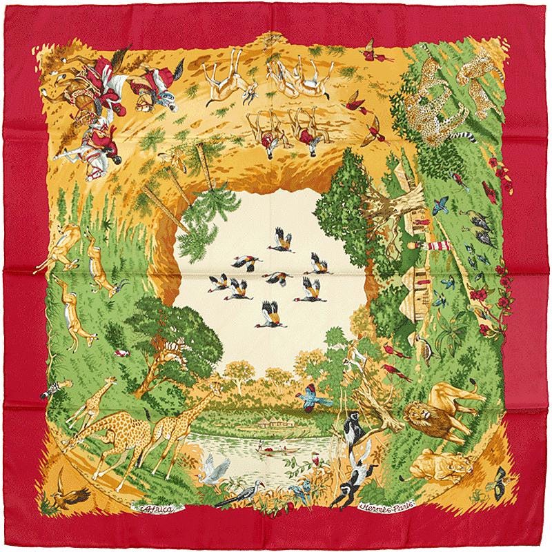 Hermes Scarf "Africa" by Robert Dallet 90cm Silk | Carre Foulard
