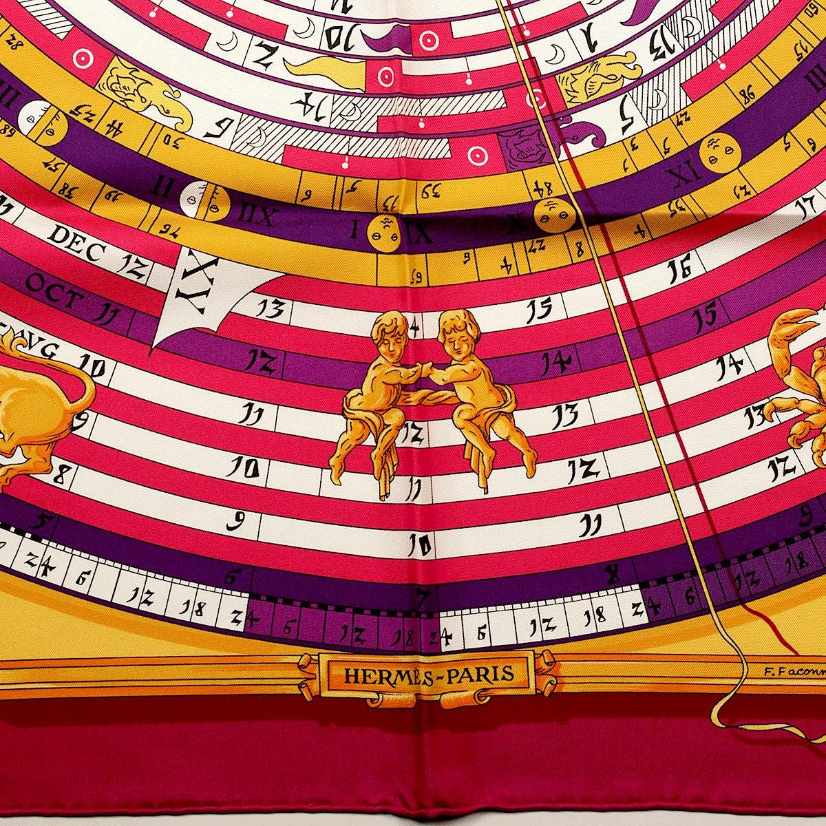 Hermes Scarf "Astrologie" by Françoise Façonnet 90cm Silk