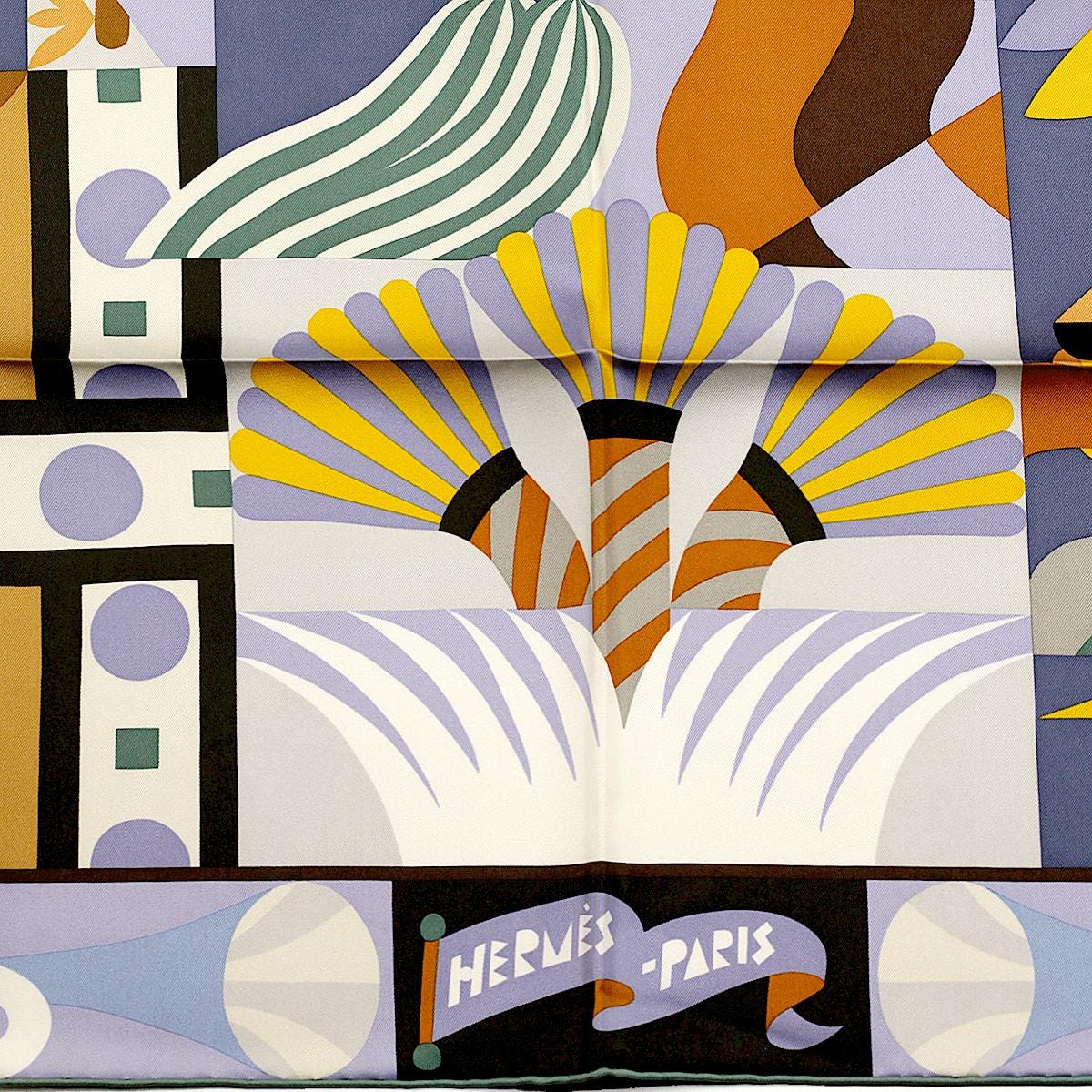 Hermes Scarf "Parade Fanfare" by Tong Ren 90cm Silk | Carre Foulard