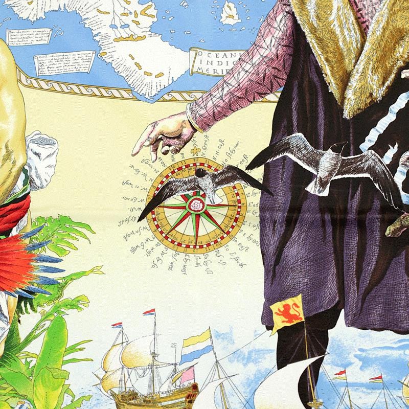 Hermes Scarf "Les Ameriques" by Kermit Oliver 90cm Silk | Carre Foulard