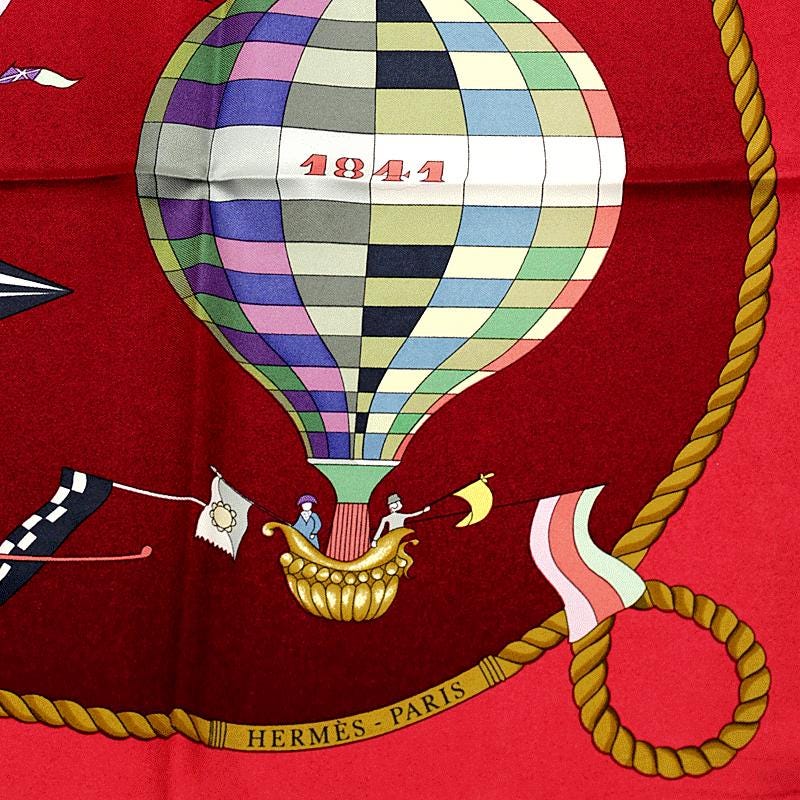 Hermes Scarf "Les Folies du Ciel" by Loic Dubigeon 90cm Silk | Carre Foulard