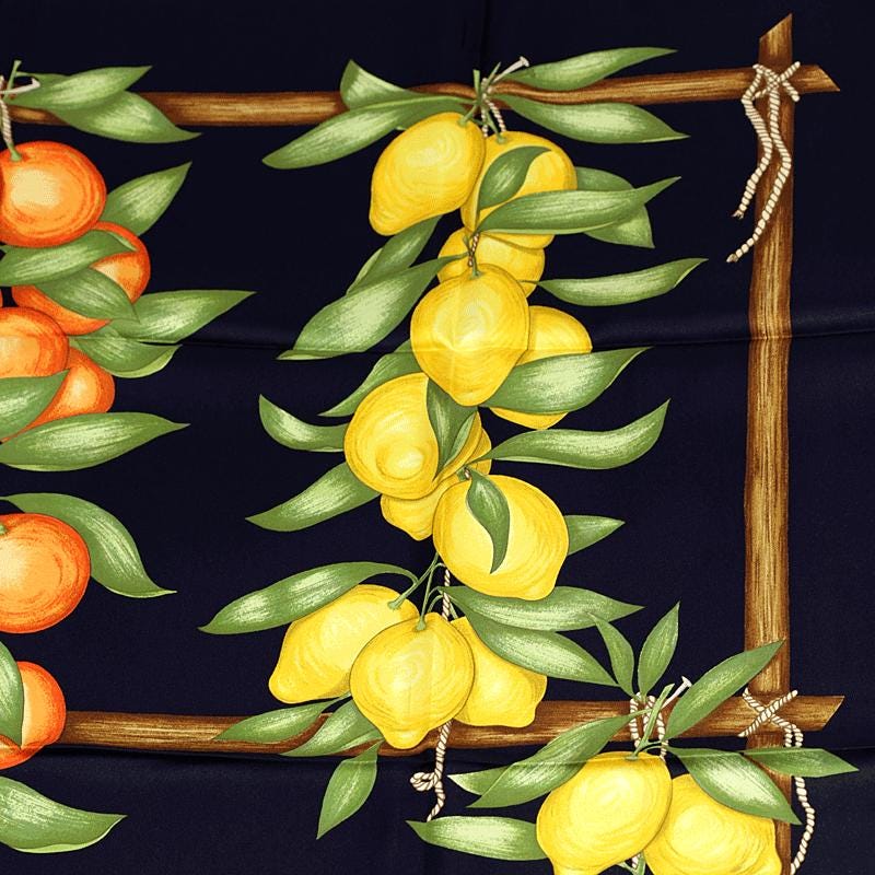 Hermes Scarf "Oranges et Citrons" by Madame la Torre 90cm Silk