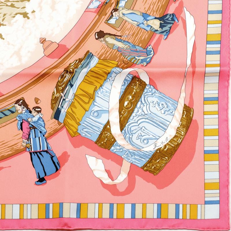 Hermes Scarf "Prieres au Vent" by Dimitri Rybaltchenko 90cm Silk