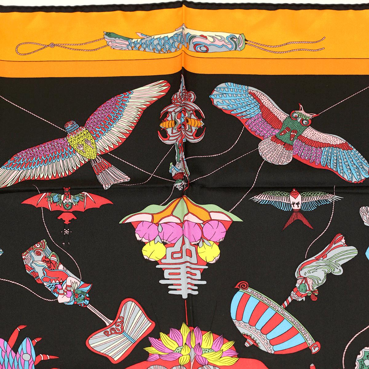 Hermes Scarf "Soies Volantes" by Loic Dubigeon 90cm Silk