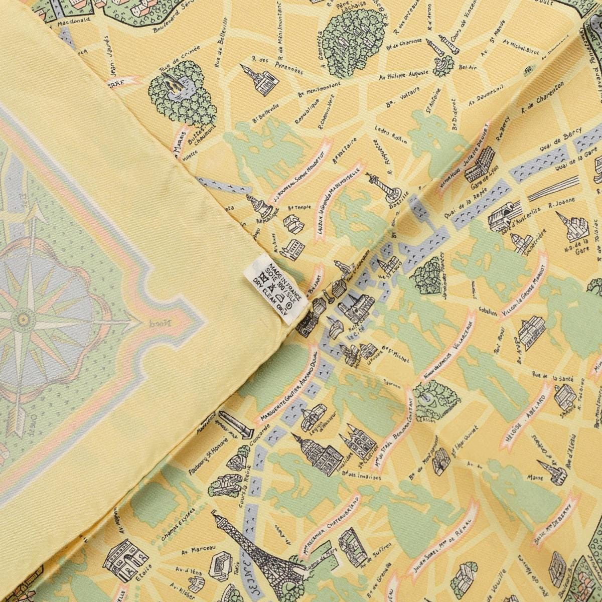Hermes Scarf 45cm "Les Amoureux de Paris" by Maurice Tranchant Silk Gavroche