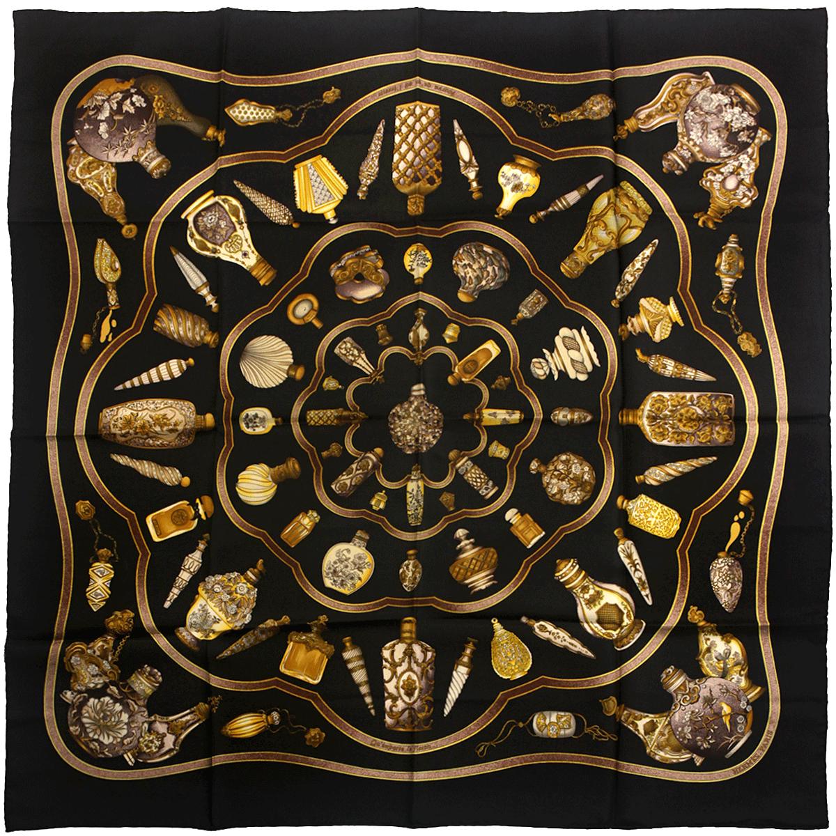 Hermes Scarf "Flacons" by Catherine Baschet Vintage 90cm Silk | Foulard Carre