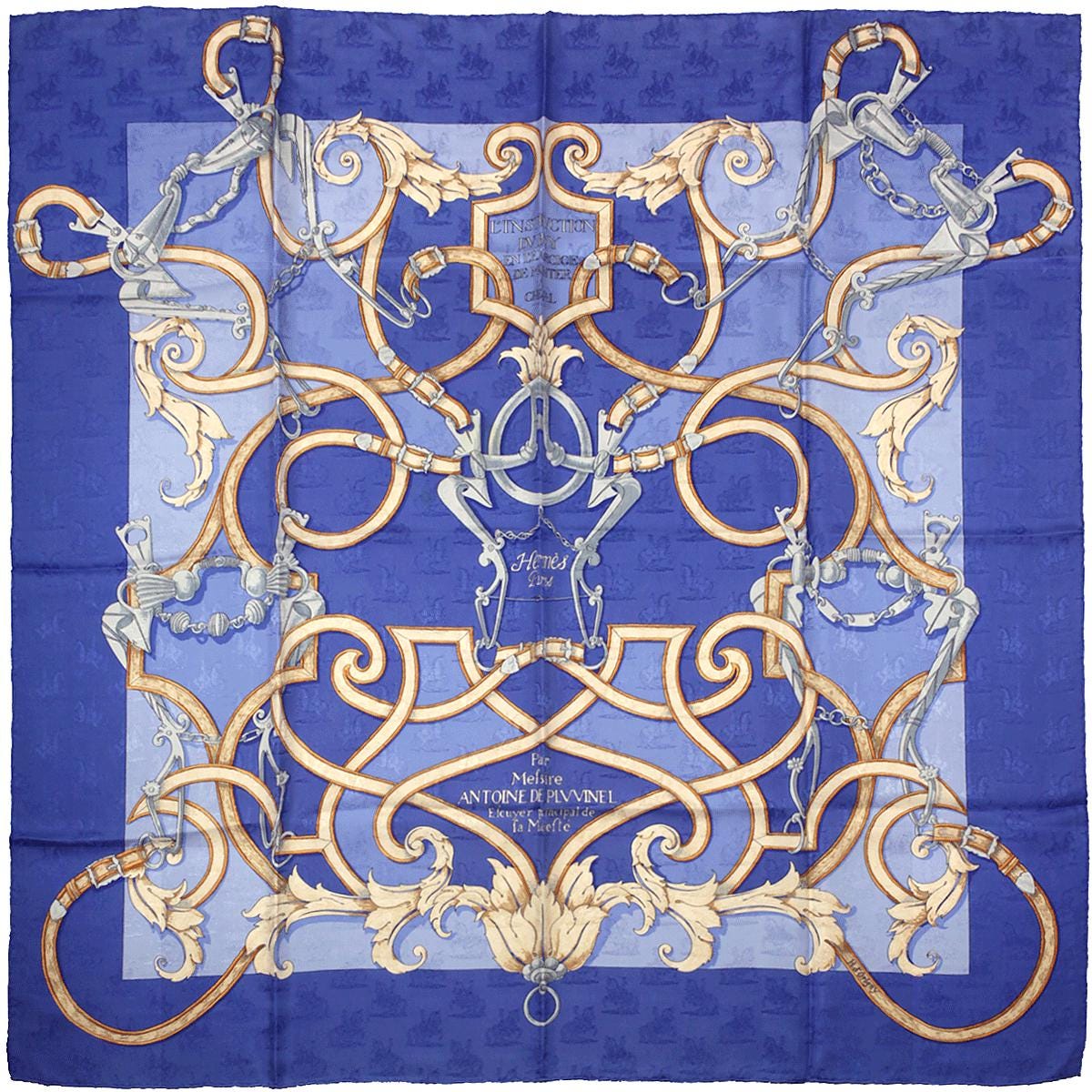 Hermes Scarf "L'Instruction du Roy" by Henri d'Origny 90cm Silk Jacquard | Carre Foulard