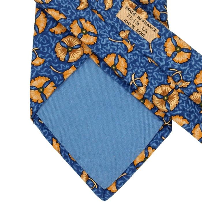 Hermes Men's Silk Tie Ginkgo Flowers Pattern 7518 | Necktie Cravate