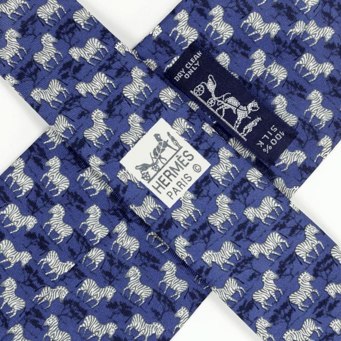 Hermes Men's Silk Tie Zebras Pattern 7110 | Necktie Cravate
