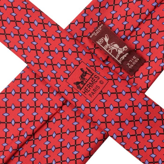 Hermes Men's Silk Tie Geometric Pattern 5060 | Necktie Cravate