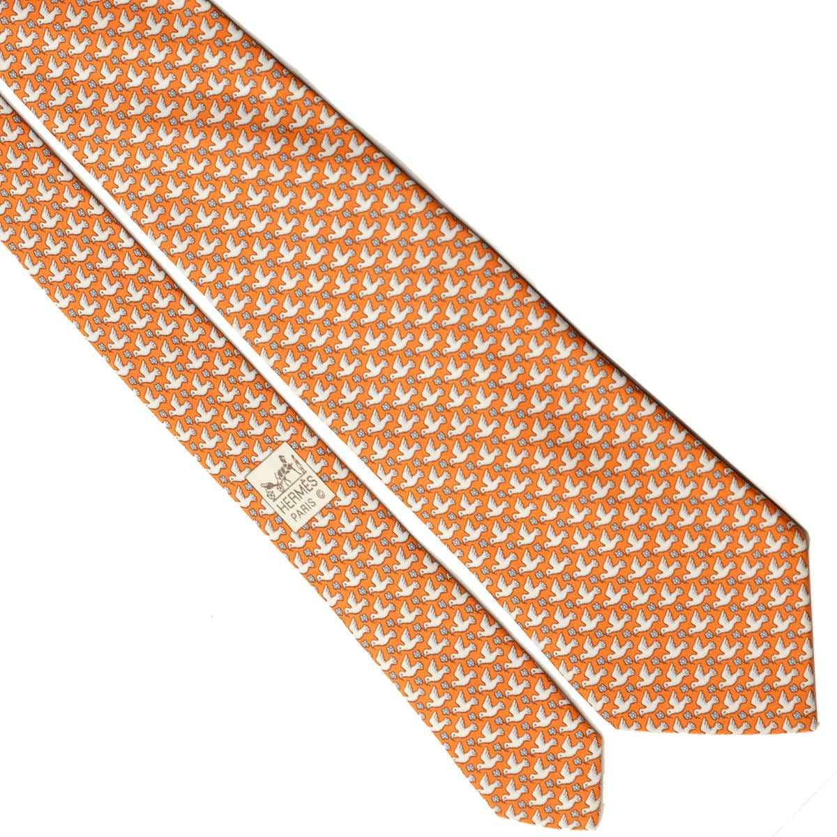 Hermes Men's Silk Tie Doves Pattern 5568 | Necktie Cravate