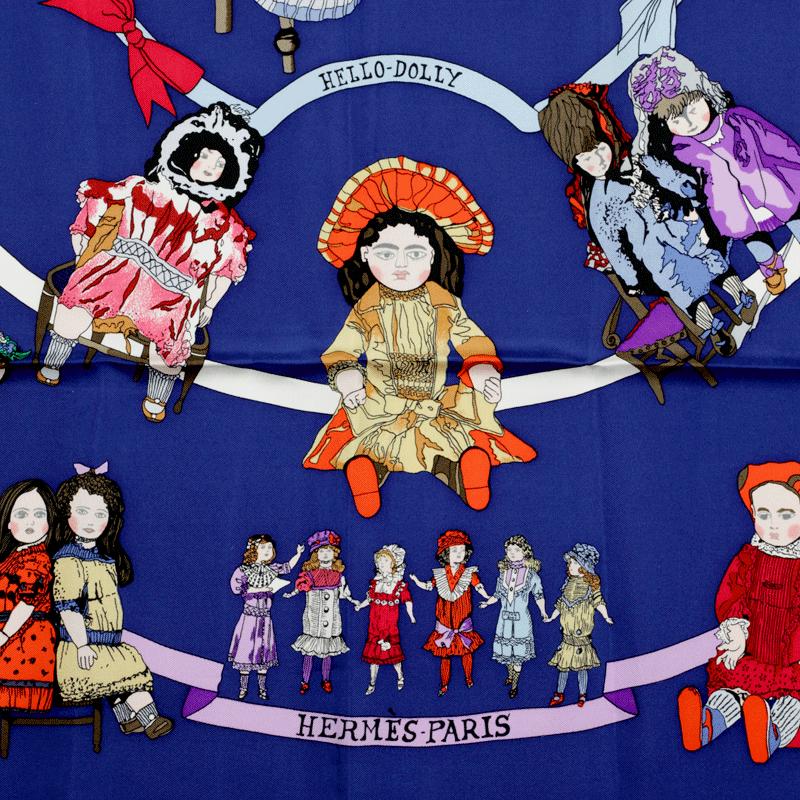 Hermes Scarf "Hello Dolly" by Loic Dubigeon 90cm Silk