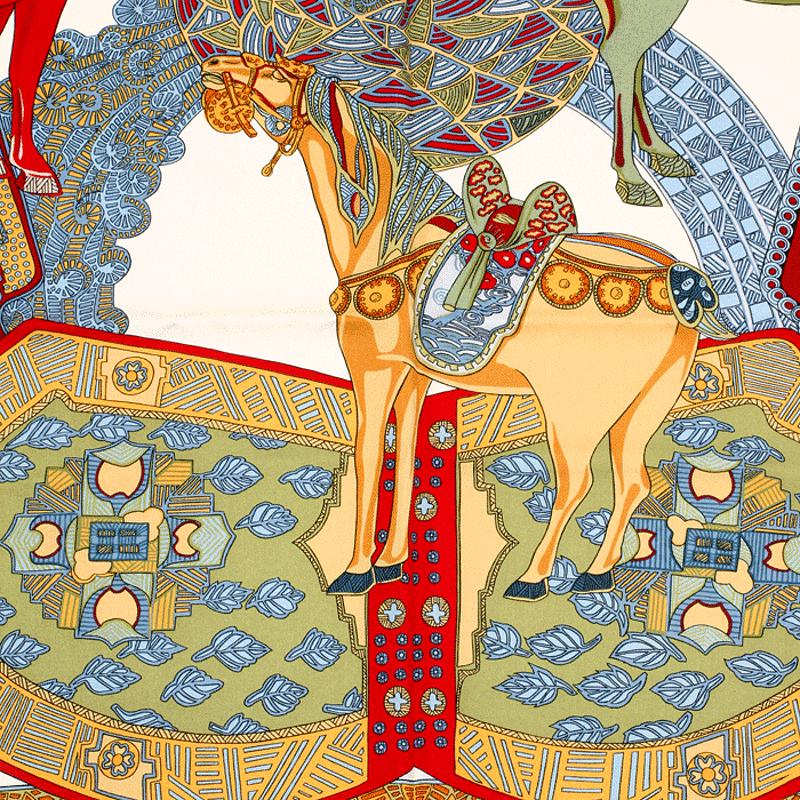Hermes Scarf "Art des Steppes" by Annie Faivre 90cm Silk